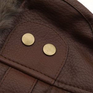 Men's Winter Thickened Plush <b>Ear</b> <b>Protectors</b> Trapper Hats Studded Outdoor Cycling PU Trapper Hat - Product Image 6