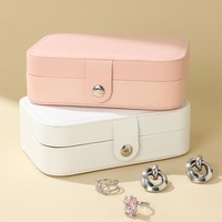 A1 Portable Mini Bijoux Organisateur Pu En Cuir Bijoux Bague Collier Mallette De Rangement Voyage Bijoux Organisateur Boîte Emballage