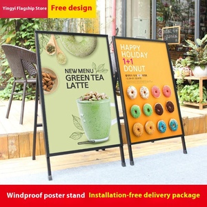 Rak <span class=keywords><strong>Display</strong></span> Tipe-A Ramah Lingkungan Tahan Angin untuk Luar Ruangan, Penyangga Papan Iklan Vertikal dari Besi, Penyangga Papan KT Berdiri di Lantai - Product Image 6
