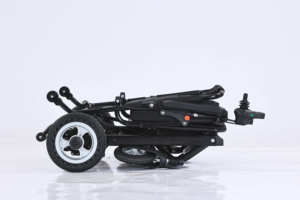 Silla de ruedas eléctrica plegable y ligera con motor sin escobillas y comodidad de cuero de aluminio, silla de ruedas reclinable - Product Image 5