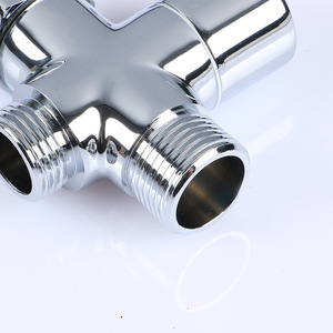 Latón bidé <span class=keywords><strong>T</strong></span> válvula de <span class=keywords><strong>3</strong></span> vías de agua de la ducha válvula desviadora accesorios de baño inodoro bidé <span class=keywords><strong>T</strong></span>-adaptador de válvula de acabado en cromo - Product Image 4