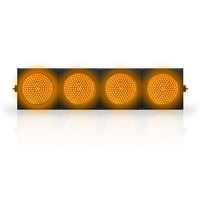 Pemasok Lampu Lalu Lintas Dia.300mm 4 Arah Lampu Lalu Lintas LED Bola Penuh Warna Kuning Dengan Lensa Bening
