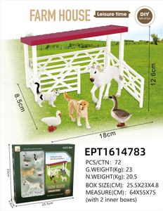 ערכת משחק חוות חיות לילדים EPT, הרכבה עצמית של אורווה עם גדר וחיות מציאותיות, צעצוע משחק דמיון - Product Image 3