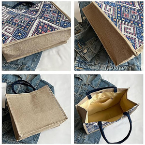 Borsa in juta con manici in morbido cotone per viaggiare - Product Image 6
