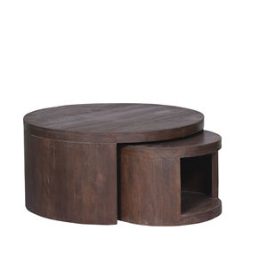 Mesa de centro redonda de madera hecha a mano con diseño de artesano superior ajustable, moderna para el hogar, dormitorio, Hotel, escuela, uso hospitalario - Product Image 1