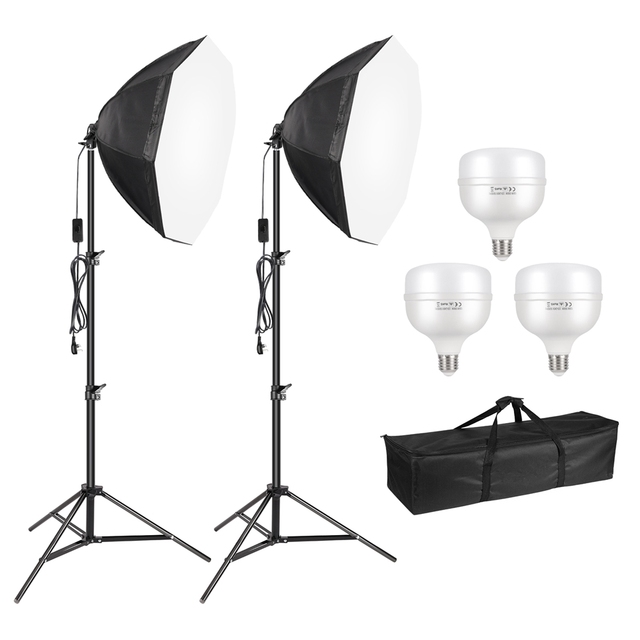 85W Remote Control Photography Bulb Light Box Kit for Softbox Set with Tripod for Photo Studio Lighting 3200-5600K