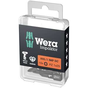 Wera-บิตอิมพีกเตอร์05057621001 Pozidriv (10ชิ้น) (บรรจุภัณฑ์แบบบริการตนเอง)-4013288157676แทรกสำหรับขันสกรูบิต - Product Image 1
