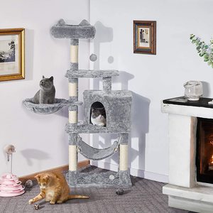 Arbre à chat pour appartement intérieur avec poteaux à gratter recouverts de sisal pour chatons et jouets pour chats - Product Image 1