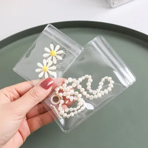 Benutzer definiertes Logo Kleine recycelbare Kunststoff wieder verwendbare gefrostete klare PVC-Reiß verschluss tasche Kosmetischer Schmuck ring Verpackungs beutel