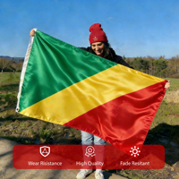 Drapeau personnalisé de la République du Congo, 3x5 pieds, en polyester, résistant aux plis, durable, production personnalisée