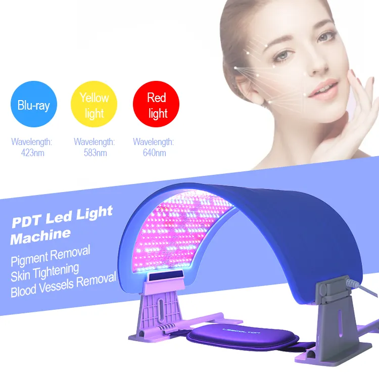 피부 회춘은 여드름 주름 LED 얼굴 아름다움 온천장 PDT 치료 7 색깔 PDT LED 빛 치료 기계를 바짝 Tighten 니다