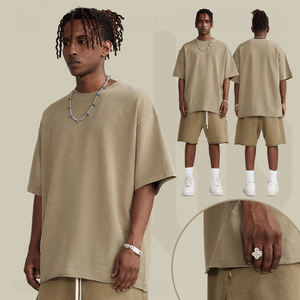 MT2559 थोक कस्टम प्रिंट कढ़ाई लोगो ग्राफ़िक 260 जीएसएम 100% कॉटन टी शर्ट धुली हुई टी-शर्ट - Product Image 1