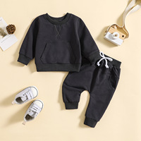 Ensemble de vêtements pour bébé garçon en coton, 2 pièces, haut à manches longues et pantalon, pour l'automne
