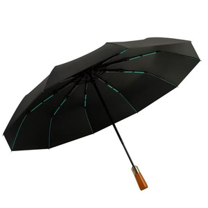 <b>Automatic</b> Folding <b>Umbrella</b> Large Size Fiber Ribs Windproof Business Sun Rain Protection Black - Product Image 2