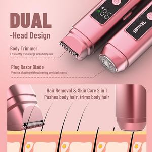 Épilateur électrique numérique transfrontalier pour femmes, tondeuse corporelle et <span class=keywords><strong>intime</strong></span> à double lame, rechargeable et lavable - Product Image 2