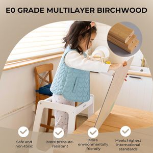 Tour d'apprentissage pour tout-petits, tabouret en bois pour la cuisine, réglable, design soigné, outils Montessori - Product Image 3
