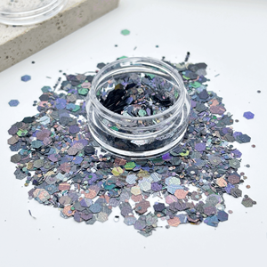 <span class=keywords><strong>Pas</strong></span> <span class=keywords><strong>cher</strong></span> Halloween Chunky Glitter Mix Paillettes Noires Holographiques pour Nail Art Party Makeup & Hair Decoration-for Graduation Crafts - Product Image 4