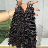Extensiones de Cabello Humano Ondulado Profundo con Ganchillo, Sin Nudos, Pre-separadas, Rizado Birmano, Cabello a Granel al por Mayor para Trenzas