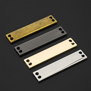 Placa de identificación metálica rectangular lisa y en blanco, etiqueta metálica con logotipo láser, etiqueta metálica personalizada para bolso, etiqueta metálica con logotipo para hiyab, abaya, bufanda, zapatos - Product Image 1