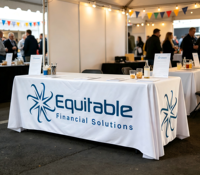 Nappe rectangulaire colorée de 6 pieds en tissu fluide, sur mesure pour événements commerciaux et festivals