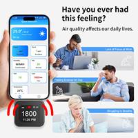 Vente en gros de détecteur 6 en 1 PM2.5 PM10 CO CO2 HCHO TVOC, moniteur de qualité de l'air intérieur portable, en stock