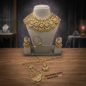 ชุดของเจ้าสาวประดับมุกชนเผ่าสีขาวราชวงศ์ kundan โช้คเกอร์ชุบทองหนาทำด้วยมืองานหมั้นของขวัญวันครบรอบแต่งงาน - Product Image 4