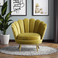 Fauteuils d'appoint de luxe en velours doré de style nordique moderne pour salon et chambre à coucher, canapé-lit, vente en gros
