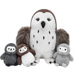 Peluche Hibou de Ferme Karister avec 3 Bébés Hiboux, 18 Pouces, Marron, en Polyester, Décoration de Noël - Product Image 4