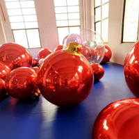 Ballon miroir sphérique en PVC Huayue, or brillant rouge, 60 cm, 70 cm, 80 cm, décoration suspendue, ballon miroir gonflable pour événement géant
