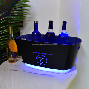 Grand seau à glace en acrylique de luxe de 16 L avec éclairage LED, grande capacité, logo personnalisé, refroidisseur de bouteilles pour discothèque, bar, salon, événements festifs - Product Image 4