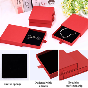 High-End Square Satin Ribbon Flip Necklace Ring Jewelry <b>Box</b> for <b>Earring</b> Gift Packaging - Product Image 2