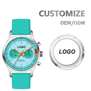 Custom <b>Chronograph</b> Watch for Man FKM Band Seagull ST19 <b>Automatic</b> Mechanical Movement Wristwatches Sapphire Racing Clock OEM - Product Image 2