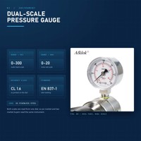 Vanne de contre-pression réglable en acier inoxydable 300psi oxygène azote hélium hydrogène argon dioxyde de carbone pression d'air