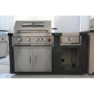 Barbecue commercial SS430 31,3 po de large avec grille chauffante <span class=keywords><strong>et</strong></span> <span class=keywords><strong>bac</strong></span> à graisse, système d'armoire de cuisine extérieure pour barbecue à gaz - Product Image 1