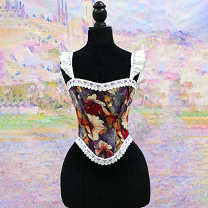 Top Corsé Floral Vintage de Mujer con Encaje Calado y Tirantes, Estilo Cottagecore, Bustier con Varillas, Estética Coquette Prairie, Top Moldeador - Product Image 6