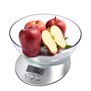 เครื่องชั่งดิจิตอลอเนกประสงค์ 5 กก. สำหรับชั่งเนย ผลิตภัณฑ์นม และวัตถุดิบทำขนม พร้อมโถแก้ว ขายดี - Product Image 5