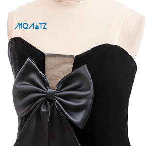 Gaun Satin Putri untuk Anak Perempuan Kerah O Bordir Bunga Panjang Selutut Kostum Pertunjukan Gadis Bunga Gaun Pesta Anak-anak - Product Image 4