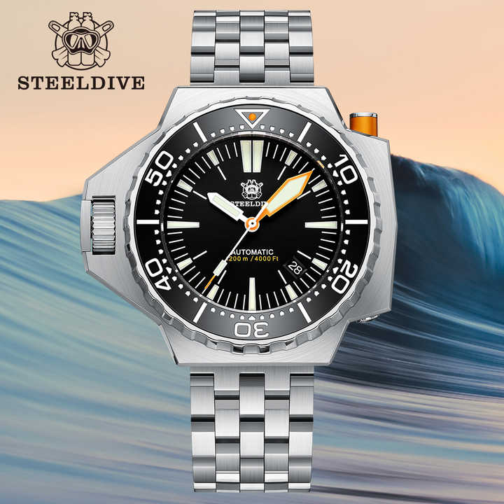 美品・箱付き】STEELDIVE／SD1988 モノブロックダイバーズ／自動巻 