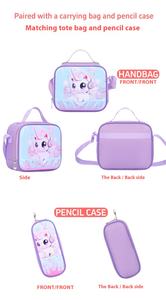 Bolsa de almuerzo impermeable para niños Tela de nailon de cuero 3D Cierre de cremallera de tres piezas Mochila escolar con ruedas directa de fábrica - Product Image 5