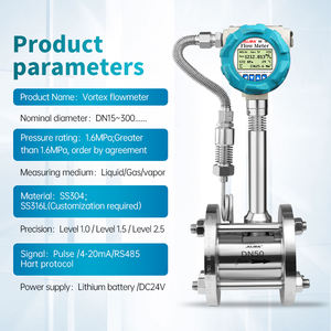 Medidor De Fluxo De <span class=keywords><strong>Vortex</strong></span> 4 - 20MA Medidor De Fluxo De Ar Medidor De Fluxo De Gás <span class=keywords><strong>Vortex</strong></span> Medidor De Fluxo Líquido 24V Temperatura e Compensação De Pressão - Product Image 5