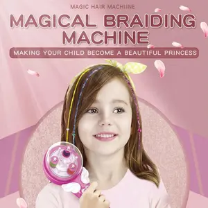Trança automática para decoração de cabelo, brinquedo de beleza DIY para crianças, conjunto de maquiagem para trança automática de cabelo, brinquedo para meninas
