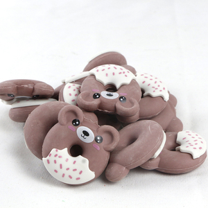 Soododo xdn0378 2 cái Dễ thương Gấu donut hình dạng tẩy trẻ em câu đố bút chì sạch Kawai sáng tạo tẩy - Product Image 3