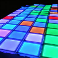 Dalles de sol interactives LED 3D pour enfants, couleurs RGB vives, sensibles à la pression, sol sensoriel liquide, gel encastré, IP65