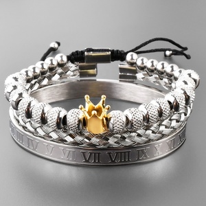 F300 Luxury Bracelet Crown Bead for Gifts Designer Logo <strong>Men</strong> Charms <strong>Bangle</strong> <strong>Men's</strong> <strong>Silver</strong> Stainless Steel Watchband Bracelet - Product Image 3