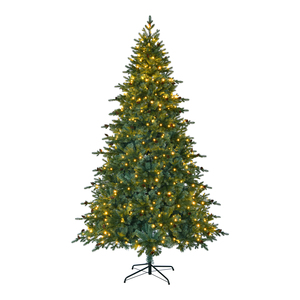 Pohon Natal Hibrida PE&PVC Hijau dengan Lampu Warna-warni 6 kaki, Model Baru 2025, Penjualan Langsung Pabrik, Kerucut Pinus Buatan - Product Image 1