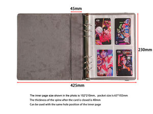 पु 3.5-इंच फोटो एल्बम 4 बैग एल्बम रिंग बिंदर शैली फ़ोल्डर चमड़े के ग्रेडिएंट रंग व्यापार कार्ड संग्रह फोटो कार्ड - Product Image 6