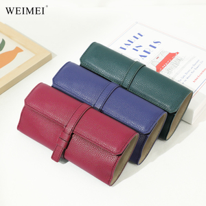 WEIMEI Factory Price Bulk Premium Litchi Texture PU Leather Multi-functional Foldable <b>Ring</b> Earring Jewelry Travel Pouch - Product Image 1