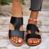Sandales plates pour femmes avec boucle, tongs de plage, grandes tailles 2423, tendance mode printemps, vente en gros, prix abordable, directement de l'usine