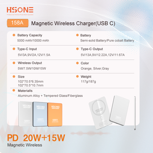 Batería Externa Magnética Ultrafina L158A <span class=keywords><strong>de</strong></span> 6.3mm y 5000mAh con Carga Inalámbrica <span class=keywords><strong>de</strong></span> 15W y Carga Rápida PD <span class=keywords><strong>de</strong></span> 20W, Acabado Brillante, Grabado Láser Gratuito - Product Image 4