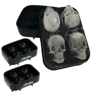 Wholesale Xinghan Manual Eco-Friendly Recyclable Silicone BPA-Free Food Grade Dishwasher Safe Ice Cube Tray Black Ice <b>Cream</b> - Product Image 2
